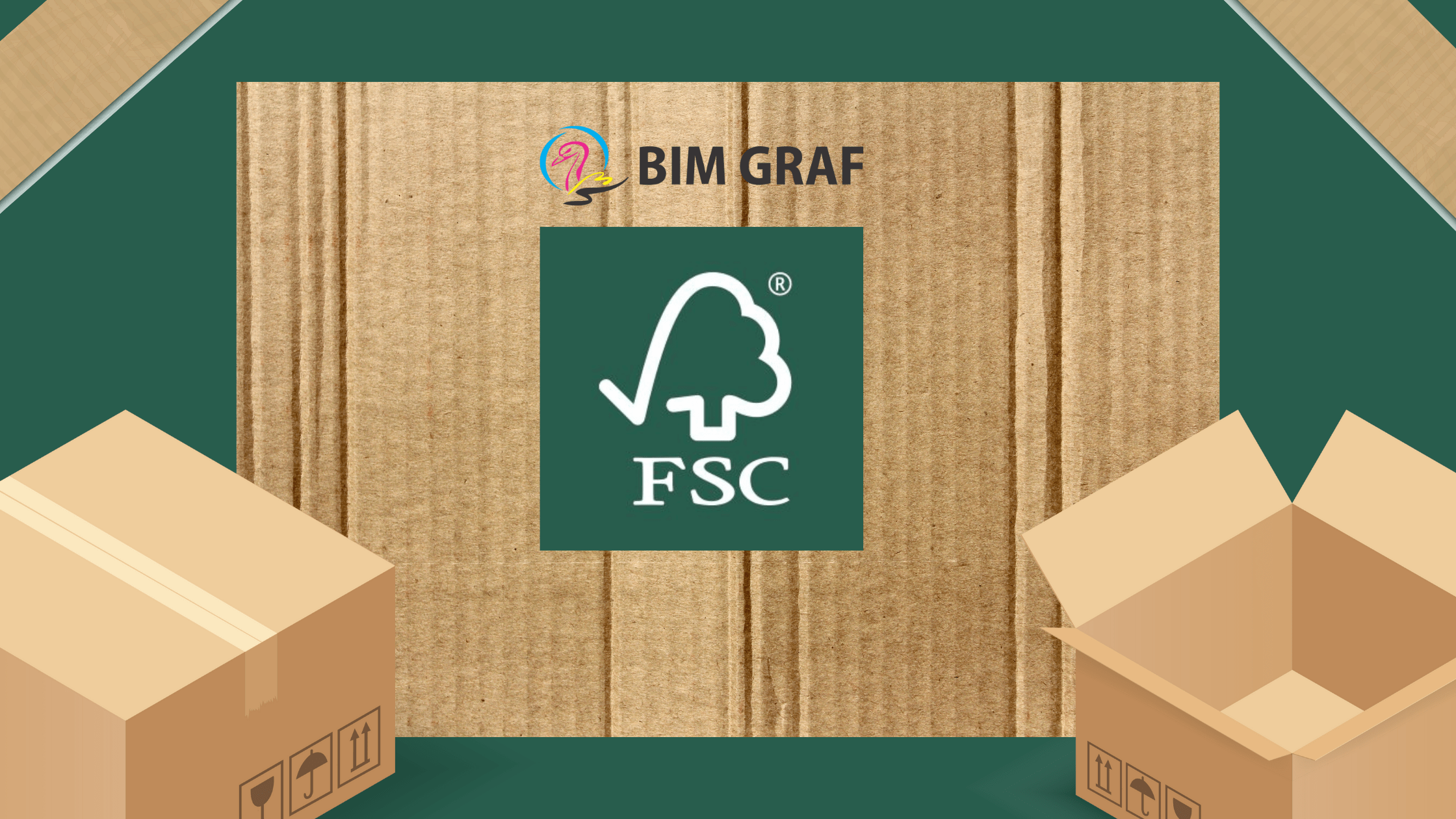 fsc standard i kartonske kutije ilustracija